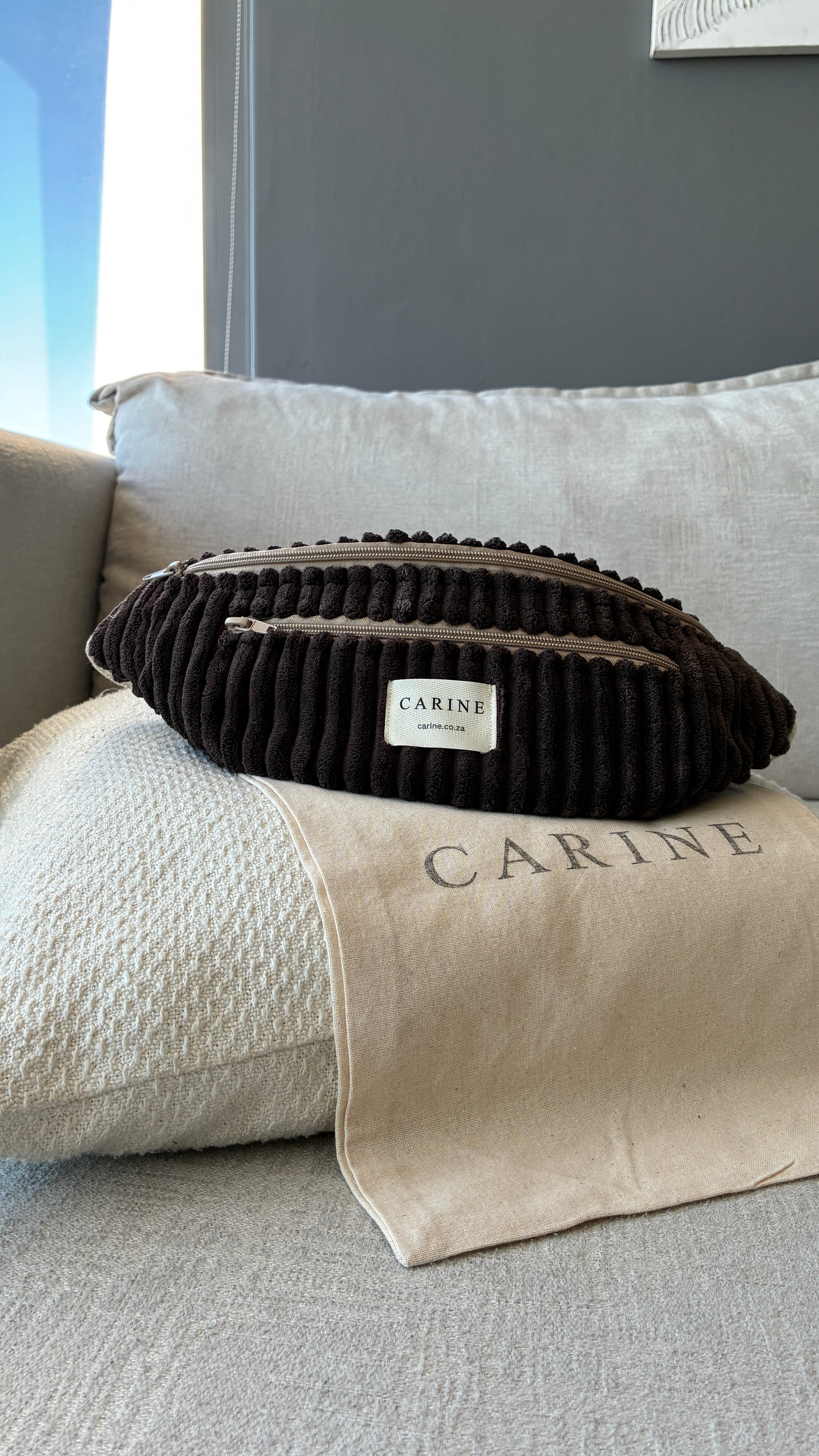 Cord Moon Bag - Chocolat