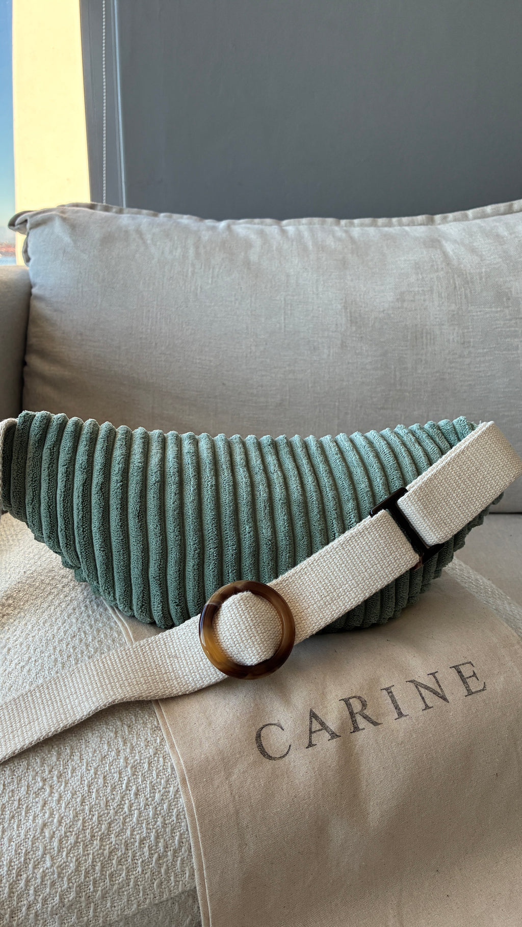 Cord Moon Bag - Mint