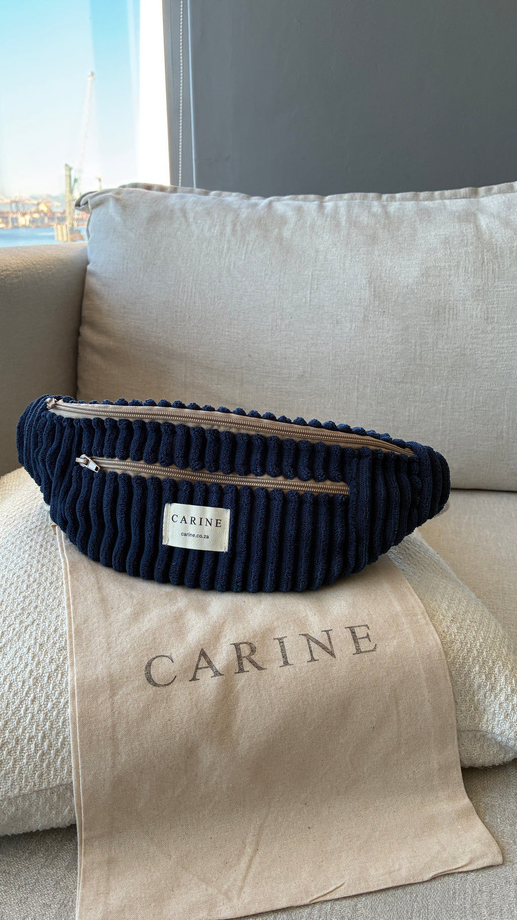 Cord Moon Bag - Navy