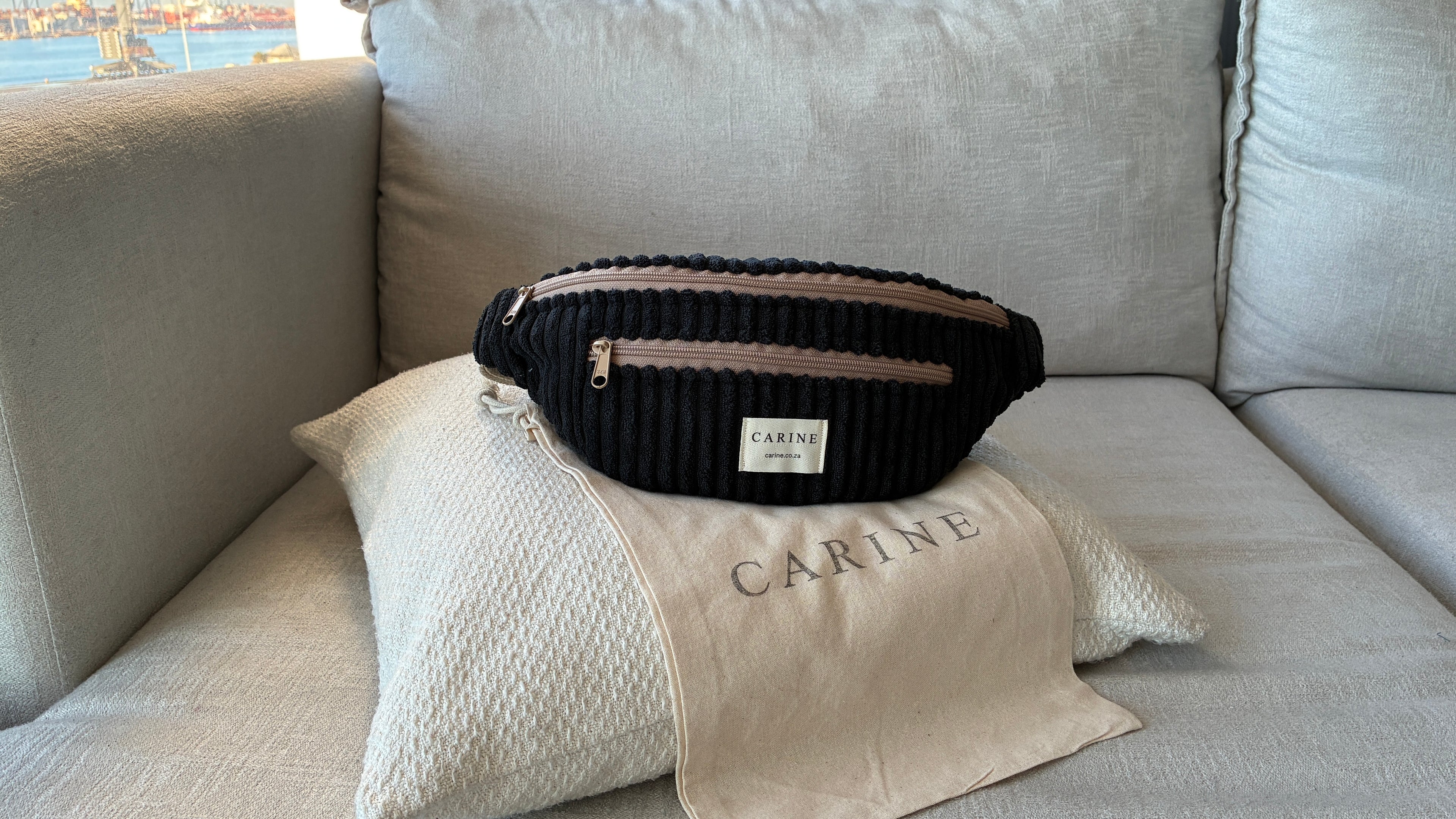 Cord Moon Bag - Black