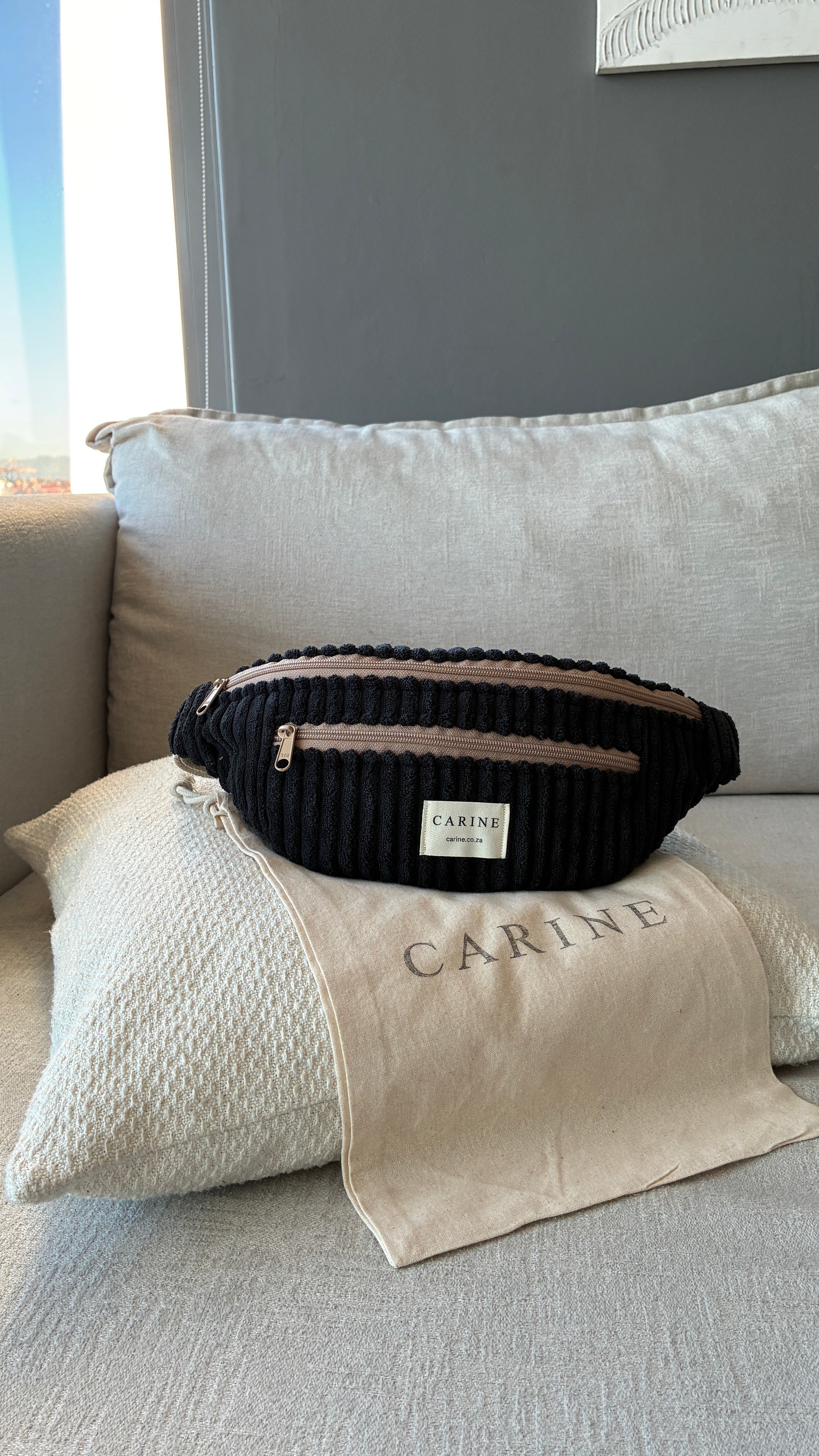 Cord Moon Bag - Black