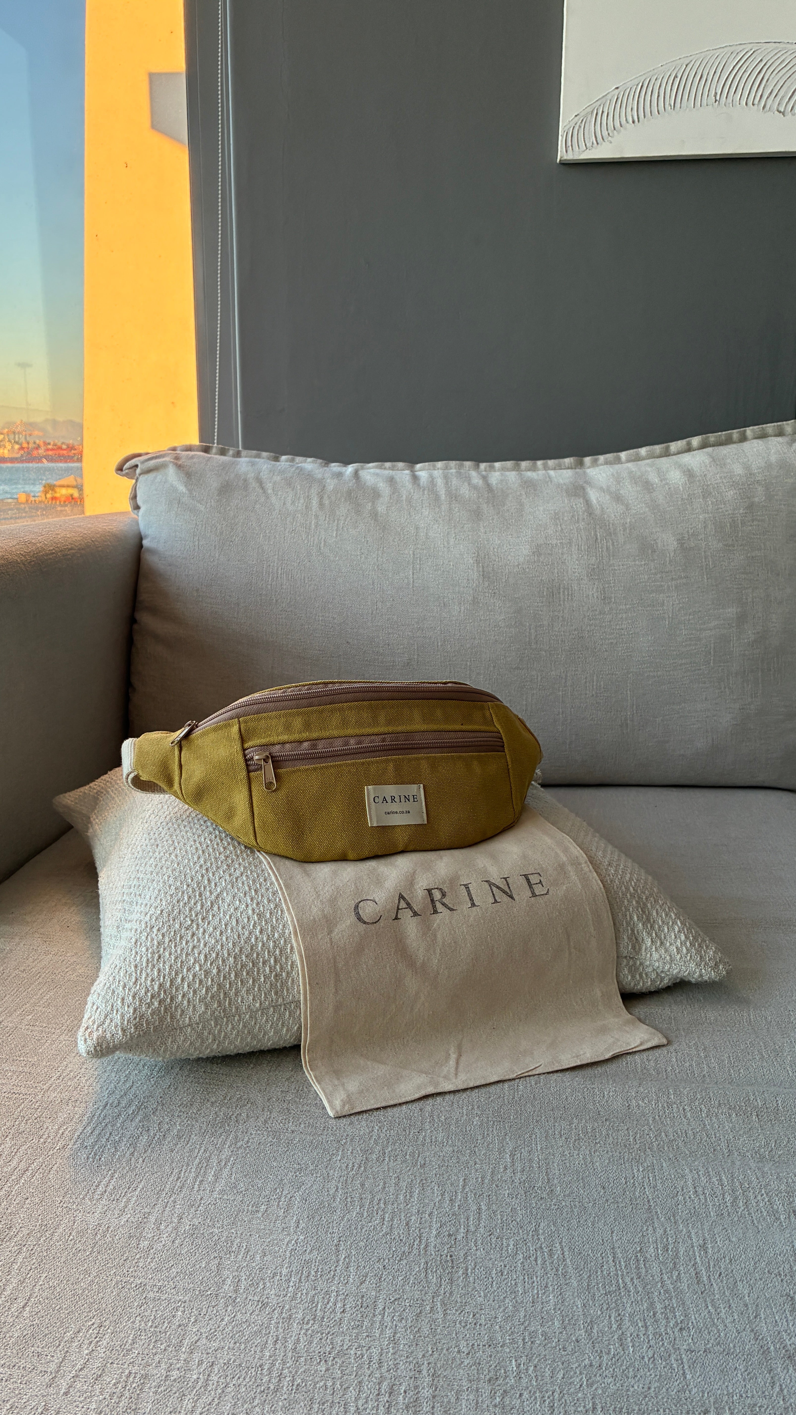 Canvas Moon Bag - Mustard