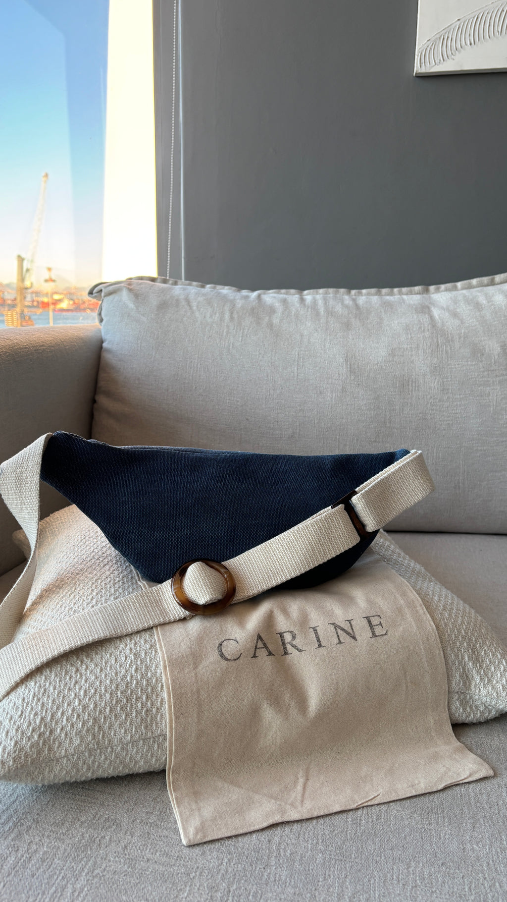 Canvas Moon Bag - Navy