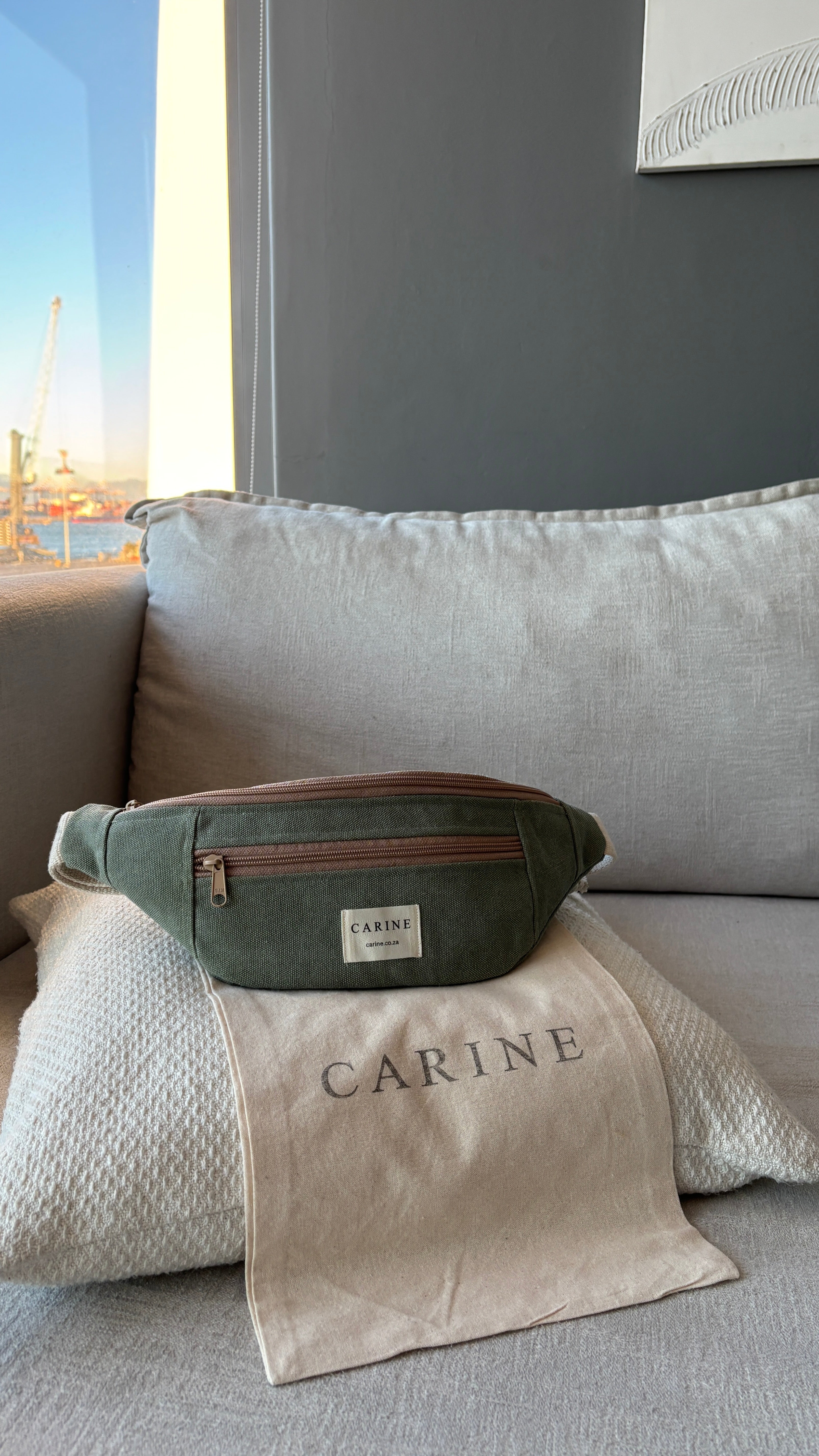 Canvas Moon Bag - Olive Green