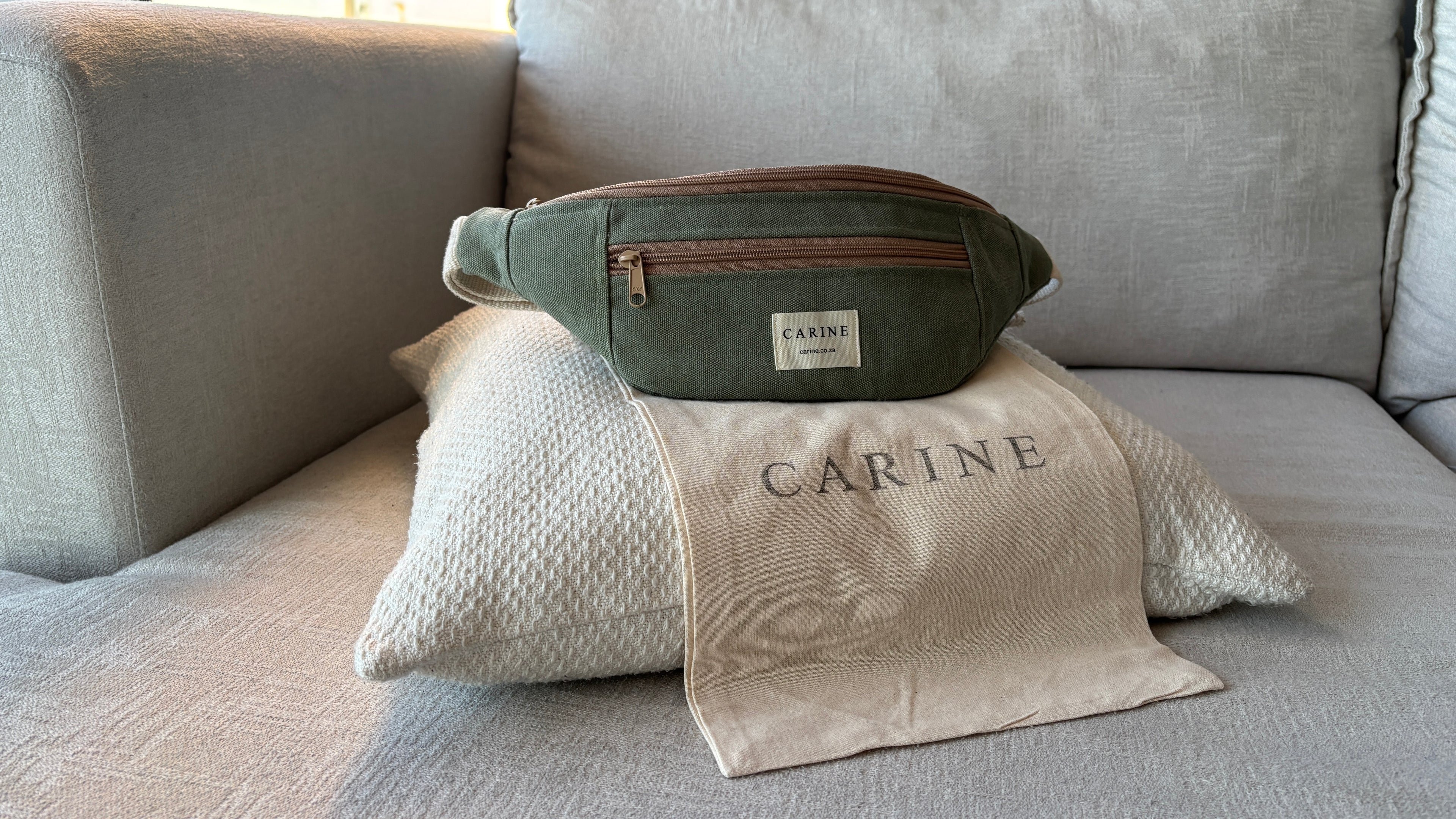 Canvas Moon Bag - Olive Green