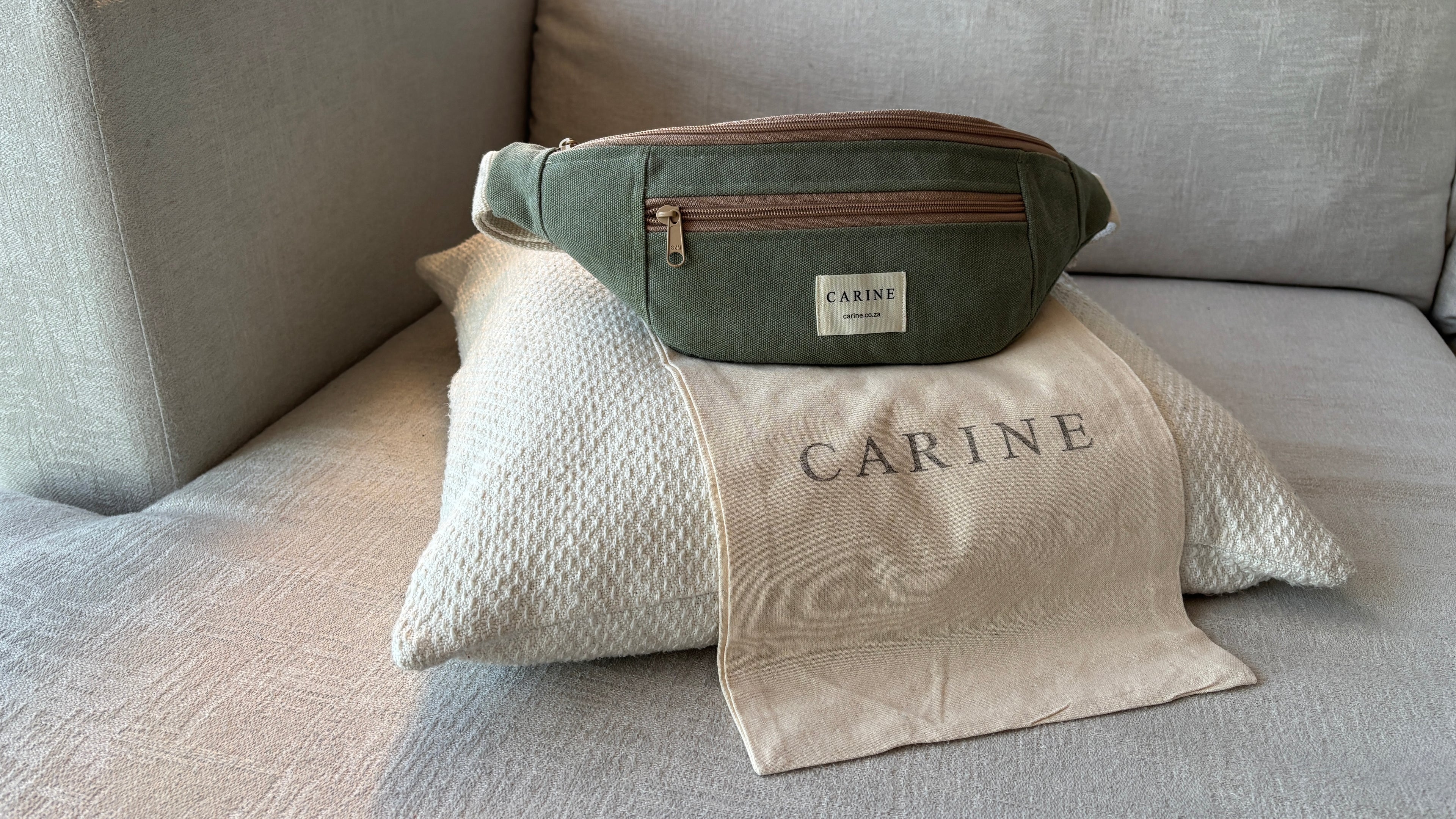 Canvas Moon Bag - Olive Green