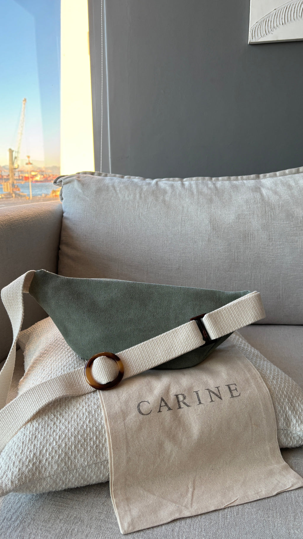 Canvas Moon Bag - Olive Green