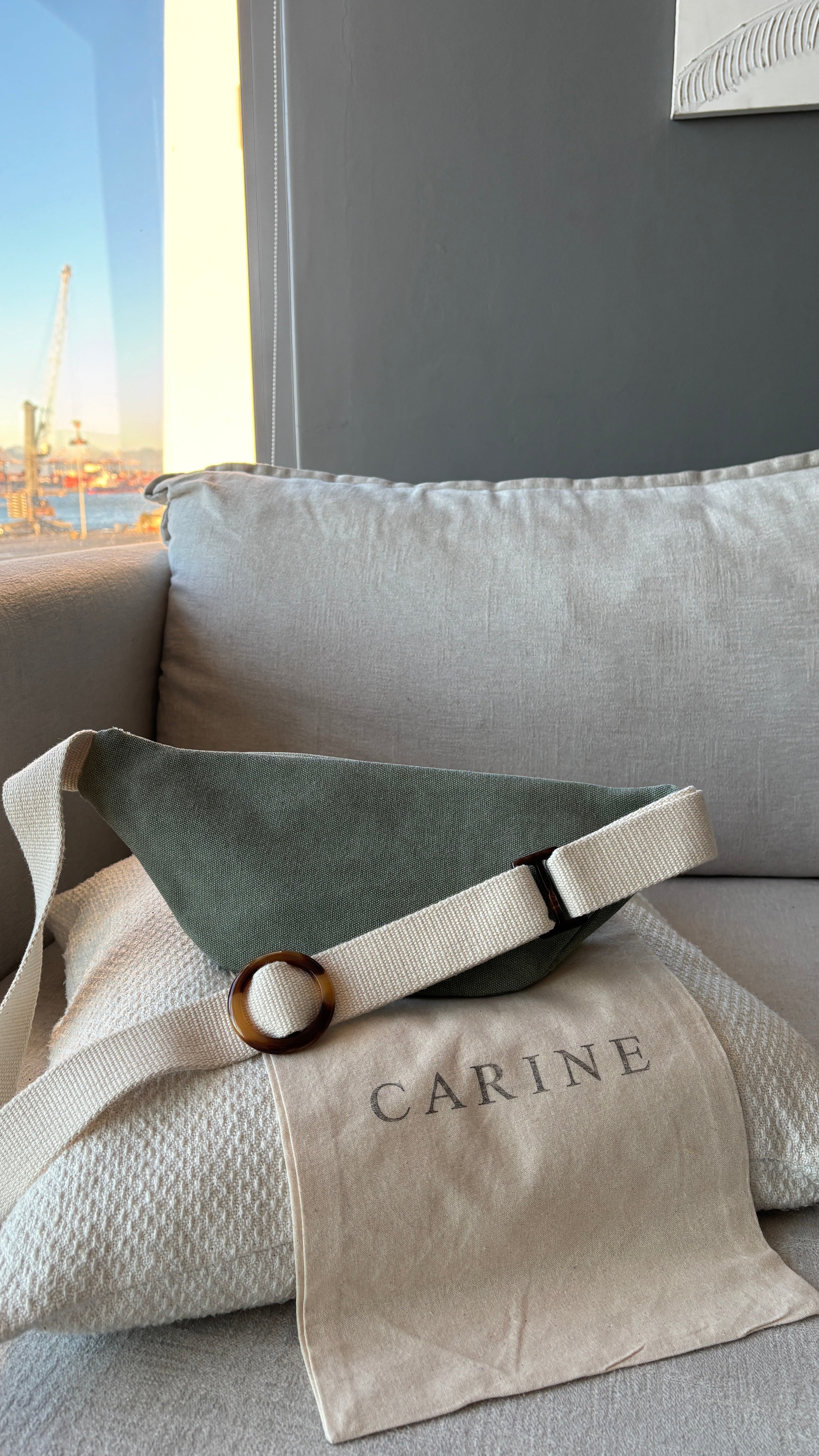 Canvas Moon Bag - Olive Green
