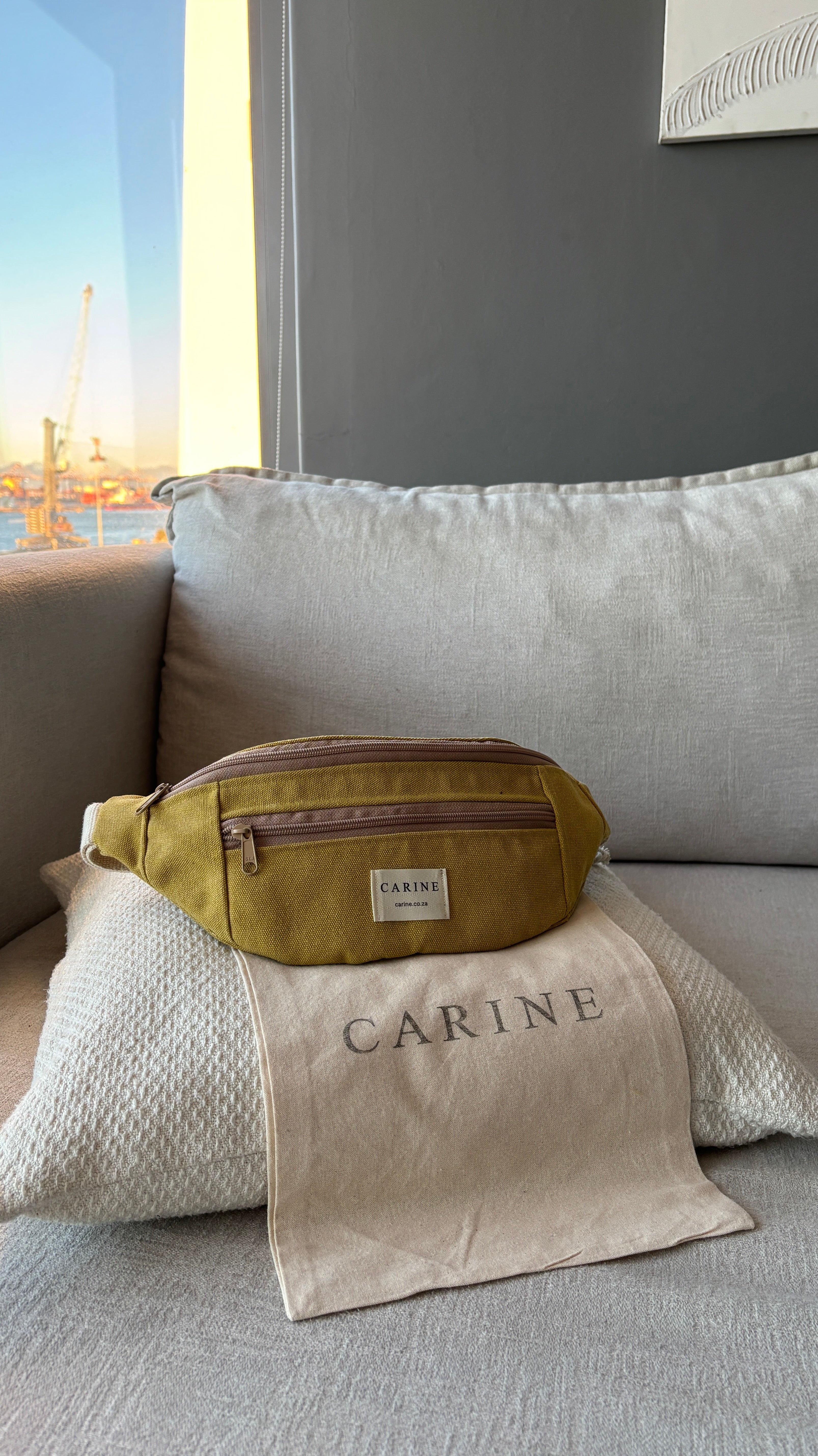 Canvas Moon Bag - Mustard