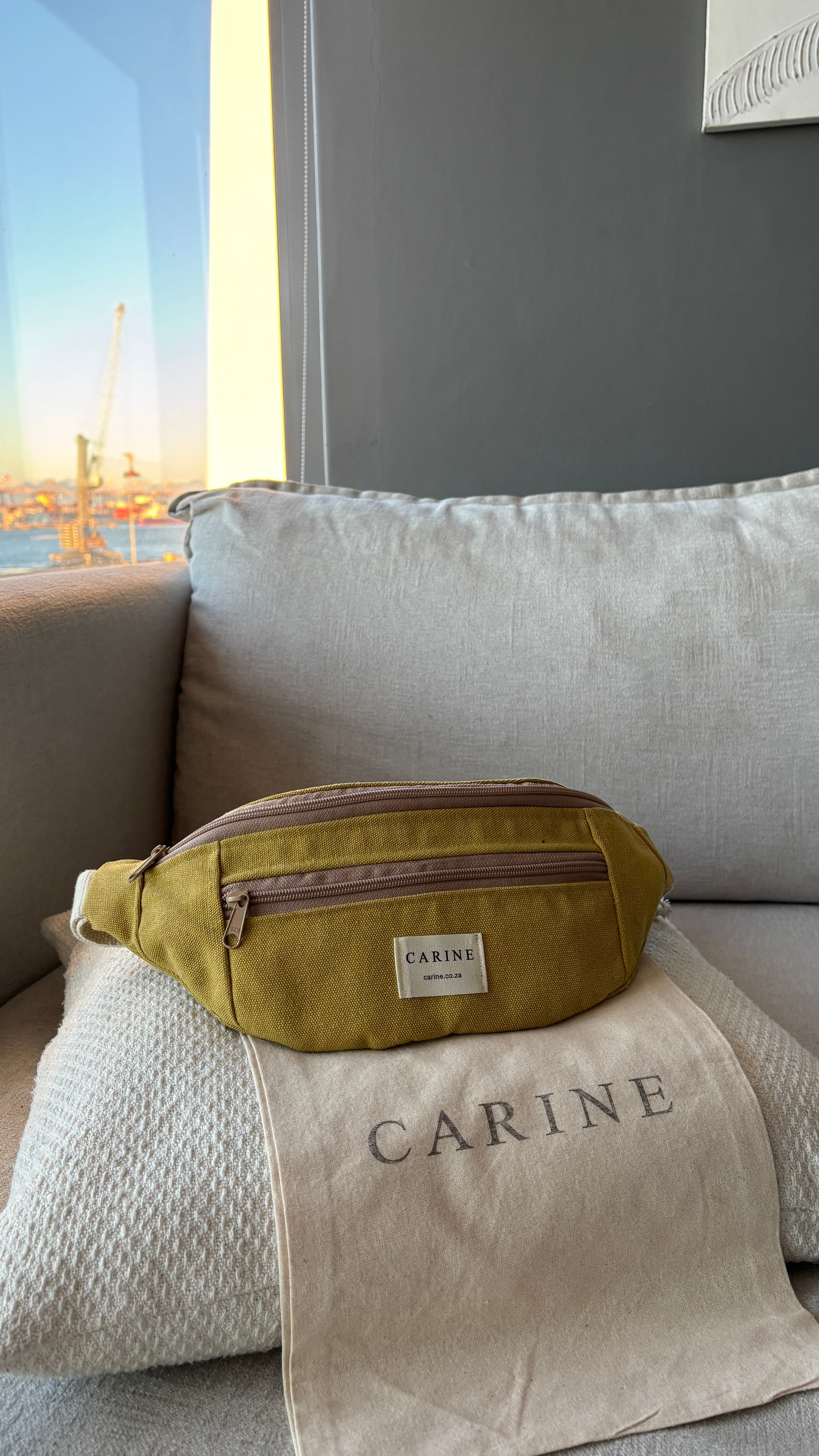 Canvas Moon Bag - Mustard