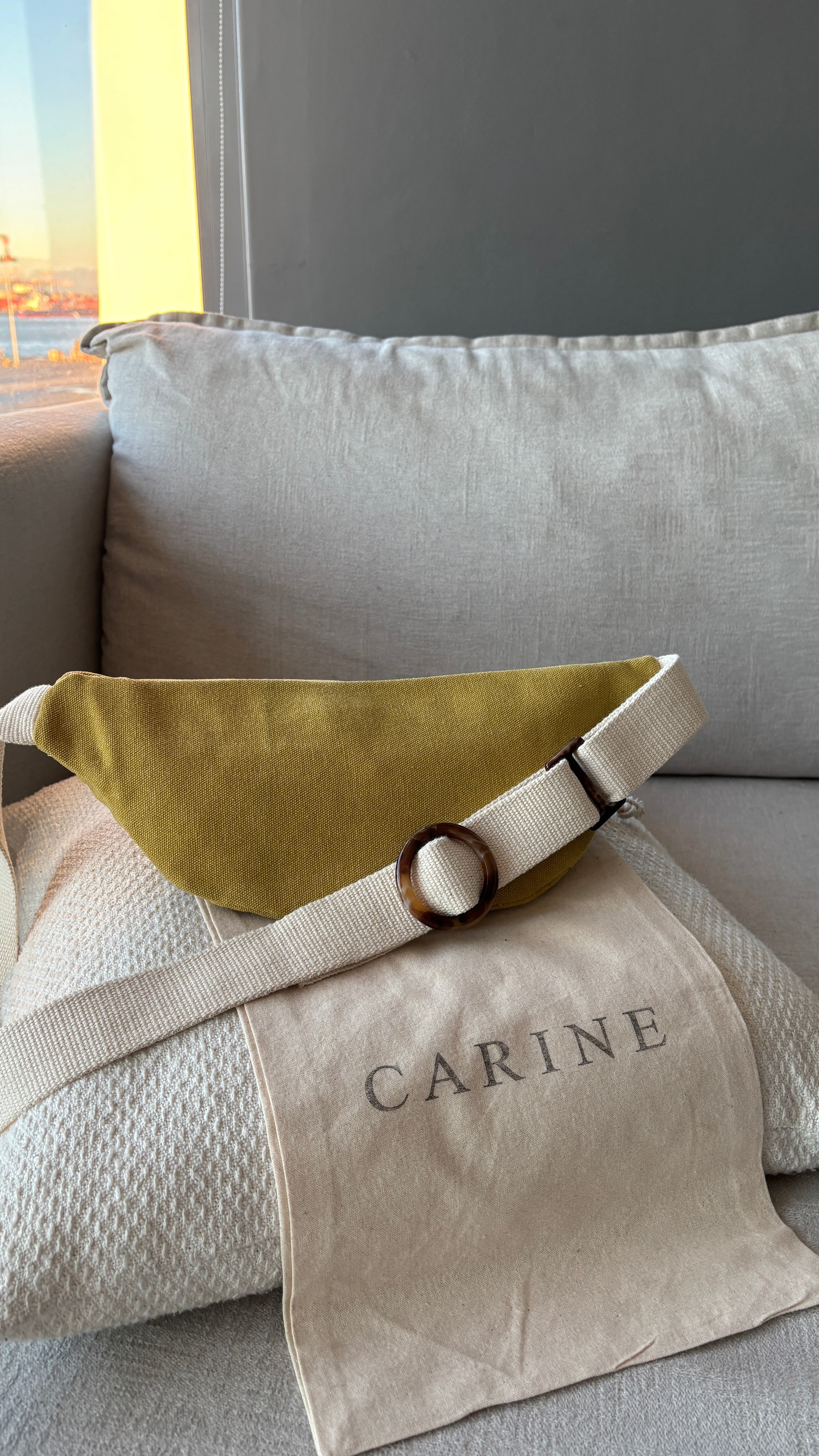 Canvas Moon Bag - Mustard